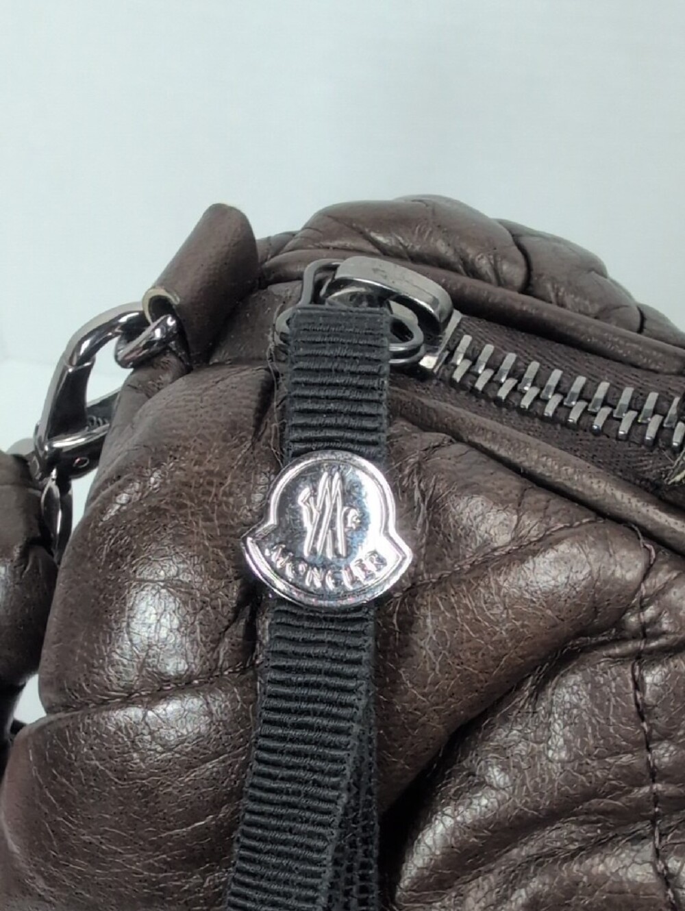 Moncler Brown Quiled Leather Top-Handle Bag - Picture 5 of 15